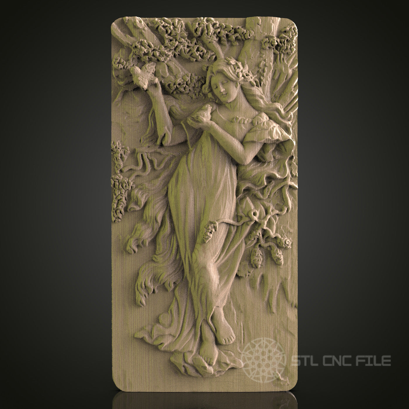 Elegant CNC Wood Carving STL Model - 3D Printer & CNC Router Engraver Files for Art, Wall Decor, Aspire, Artcam