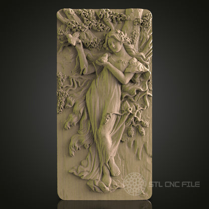 Elegant CNC Wood Carving STL Model - 3D Printer & CNC Router Engraver Files for Art, Wall Decor, Aspire, Artcam