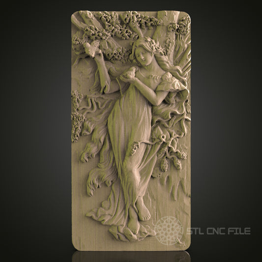 Elegant CNC Wood Carving STL Model - 3D Printer & CNC Router Engraver Files for Art, Wall Decor, Aspire, Artcam