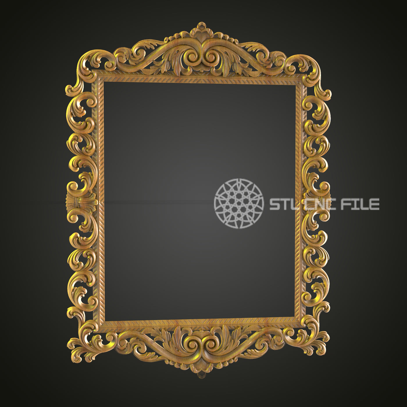 Luxurious Baroque Style Frame STL Model - Perfect for CNC Router Art and Wall Decor - Downloadable File