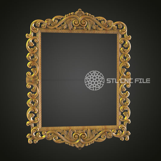 Luxurious Baroque Style Frame STL Model - Perfect for CNC Router Art and Wall Decor - Downloadable File