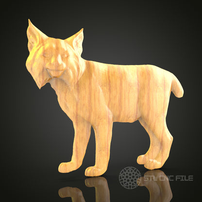 Majestic Lynx CNC Router STL Model - Artistic Wood Wall Decor