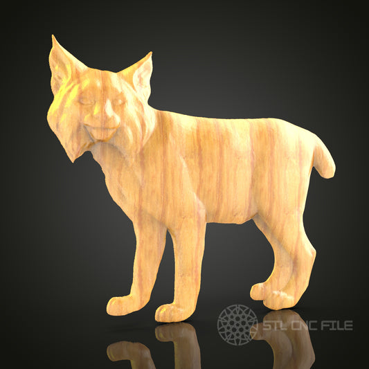 Majestic Lynx CNC Router STL Model - Artistic Wood Wall Decor