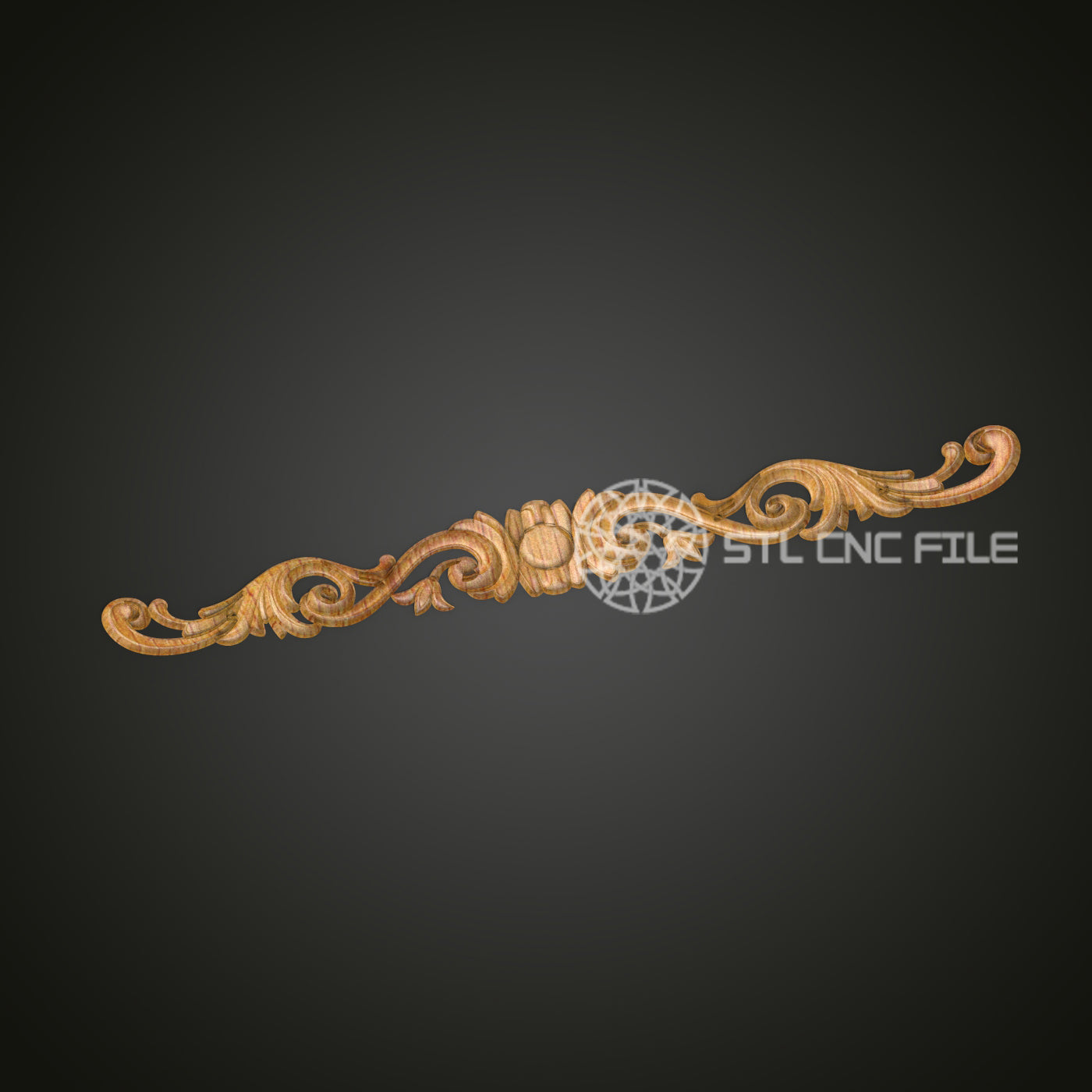 Classic Ornamental Wood Trim - CNC Router Engraved STL Model, Luxurious Carved Decor