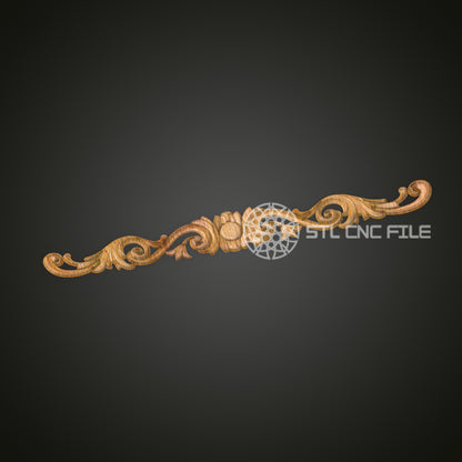 Classic Ornamental Wood Trim - CNC Router Engraved STL Model, Luxurious Carved Decor