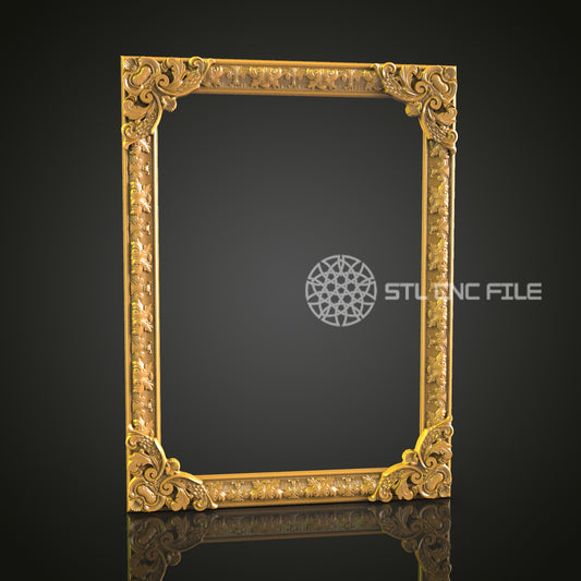 Exquisite Gilded Ornate Frame 3D Model for CNC - Artcam, Aspire, STL Files