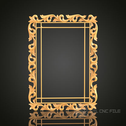 Ornate Scrollwork 3D Frame STL Model for CNC Router Engraver, Artcam, Aspire, Wood Decor, 3D Printer File
