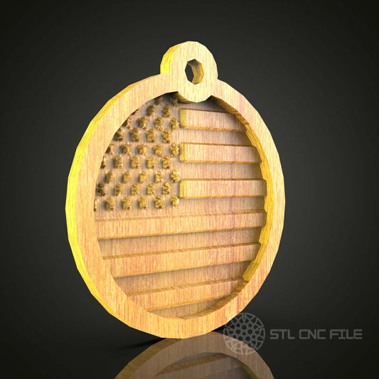 USA Block Letters 3D Model - STL for CNC Router Engraver, Artcam, Aspire, CNC Files, Wood Art Decor