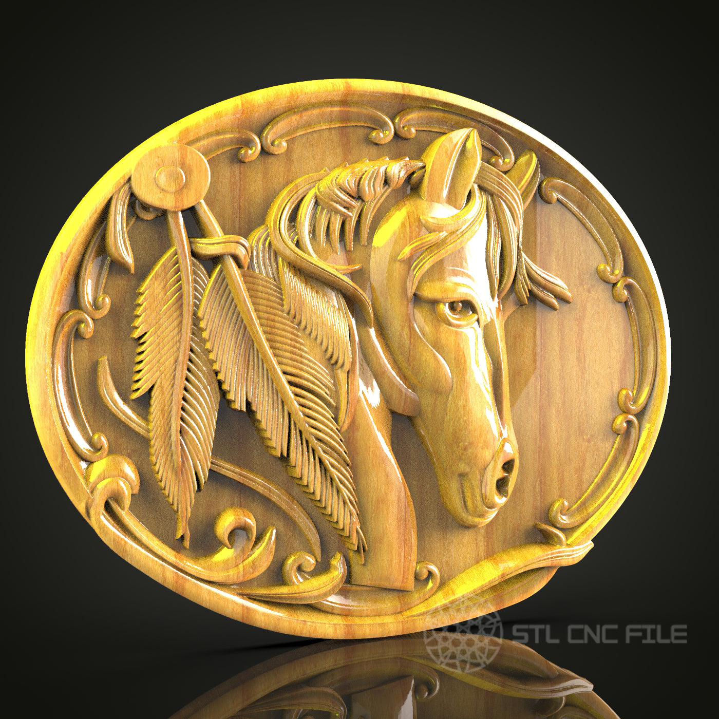 Equestrian Elegance STL Model for CNC – Ideal for Horse-Themed Wood Art & Engraving