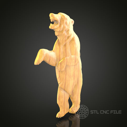 Bear Family 3D STL Model for CNC Router - Mother Bear and Cub Carving Digital File, Heartwarming Wildlife Art