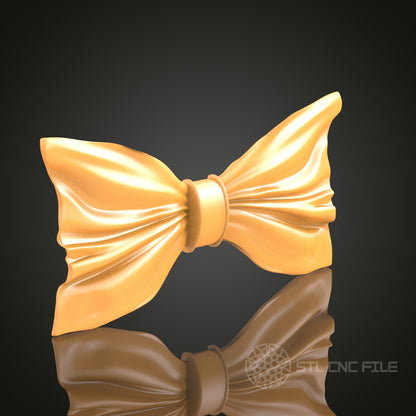Golden Bow Tie STL Model for CNC Router, Elegant Wall Art, Wood Carving Digital File, CNC Engraving