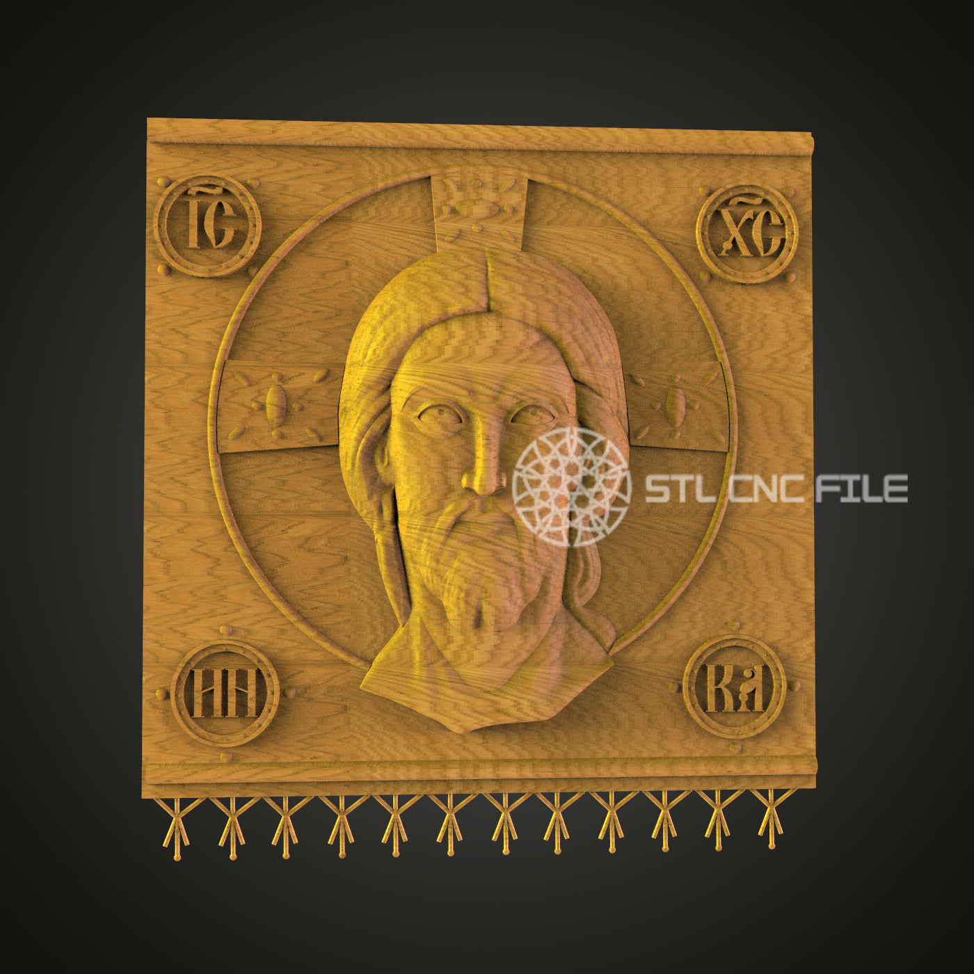 Christ Icon CNC STL File - 3D Printable Religious Symbol for Artcam, Aspire - Spiritual Wall Art