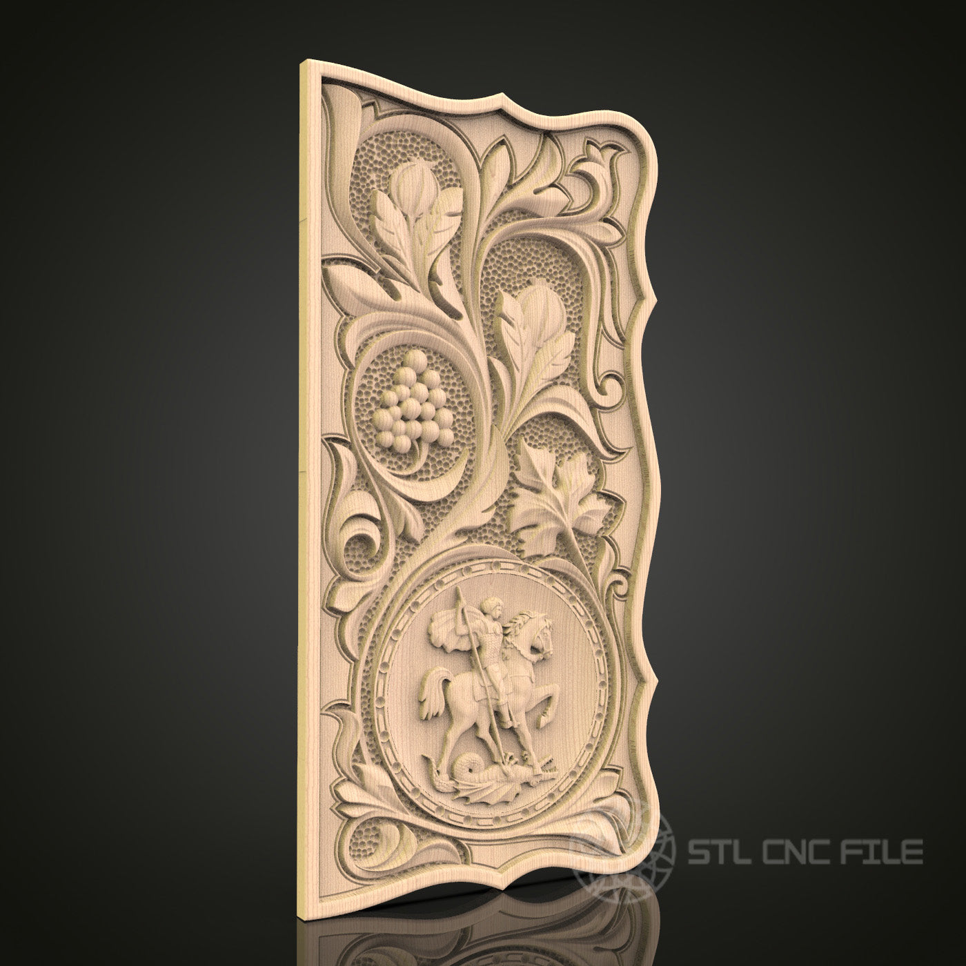 Saint George & Dragon STL File for CNC - Mythical Hero 3D Wood Carving Design