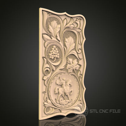 Saint George & Dragon STL File for CNC - Mythical Hero 3D Wood Carving Design