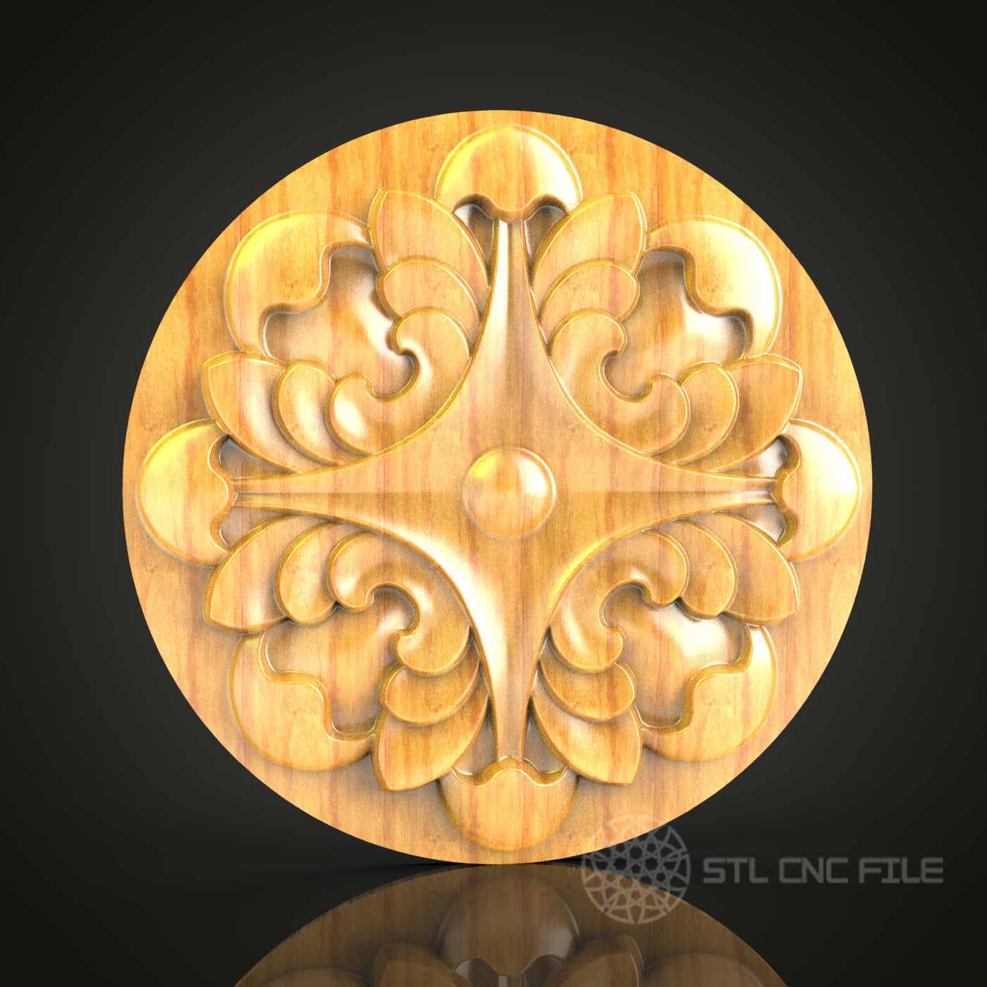 Renaissance Round STL Model for CNC Router, Compatible with Artcam, Aspire - Elegant Wood Wall Decor