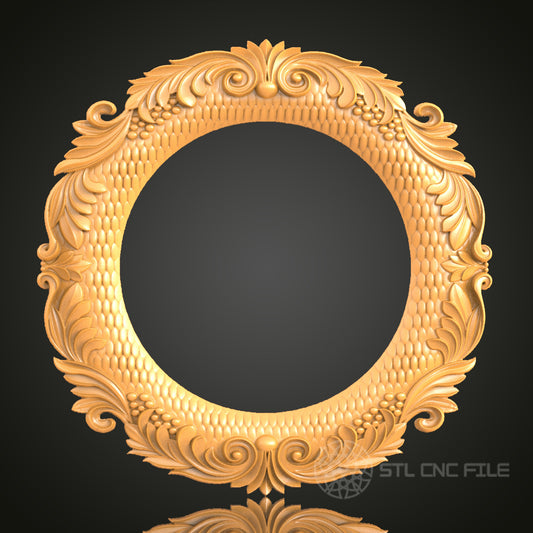 Luxurious Ornate Oval Frame STL Model – Perfect for CNC and 3D Printing Projects