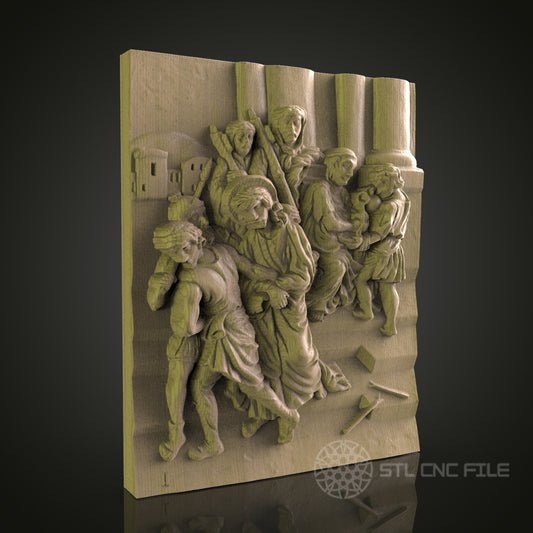 Religious Scene Wall Art - STL Model for CNC Router, Engraver, Aspire, Artcam, 3D Printer