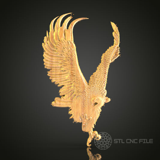 Majestic Eagle STL Model for CNC Router Engraver - Artcam, Aspire, Wood Art Wall Decor