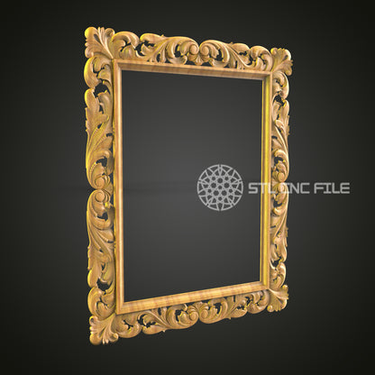 Ornate Floral Wooden Frame 3D Model for CNC Router - Artcam, Aspire, STL File, Home Decor (Copie)