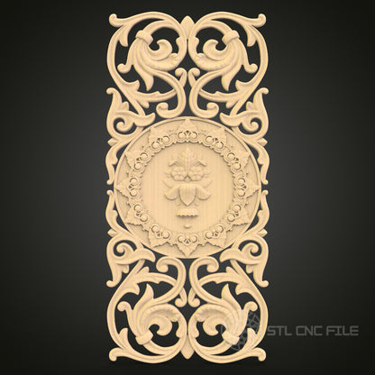 Ornate Medallion & Scrollwork STL File for CNC - Elaborate 3D Wood Carving Design