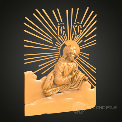 3D STL Model Religious Icon, CNC Router Engraver Artcam Aspire, Wood Art Wall Decor, 3D Printer Ready, PDF with STL Link