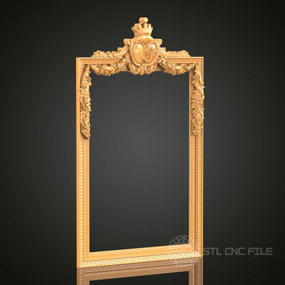 Royal Ornate Frame STL Model for CNC Router Engraver and 3D Printer - Wall Decor