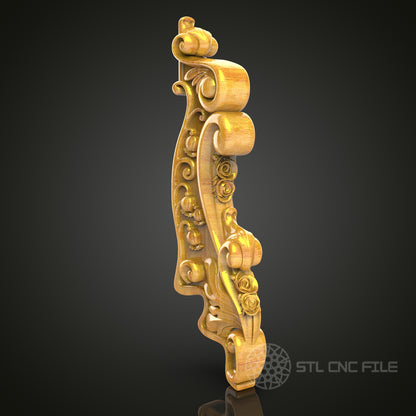 Elegant Swirl Flourish STL Model for CNC Router - Ideal for Artcam, Aspire, Detailed Wood Carving, Home Decor