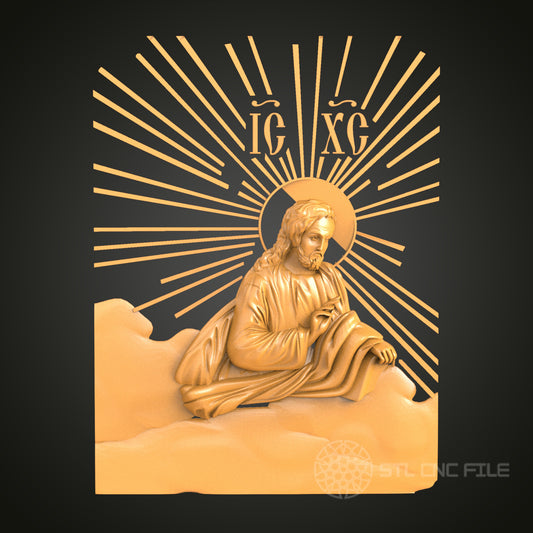 3D STL Model Religious Icon, CNC Router Engraver Artcam Aspire, Wood Art Wall Decor, 3D Printer Ready, PDF with STL Link