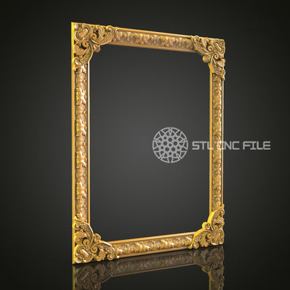Exquisite Gilded Ornate Frame 3D Model for CNC - Artcam, Aspire, STL Files