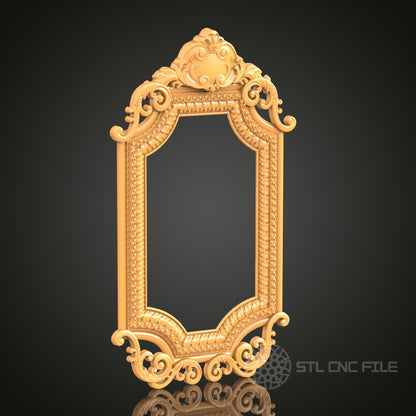 Elegant Vintage Frame STL Model for CNC Router Engraver - Artcam, Aspire, Wall Decor, Wood Art