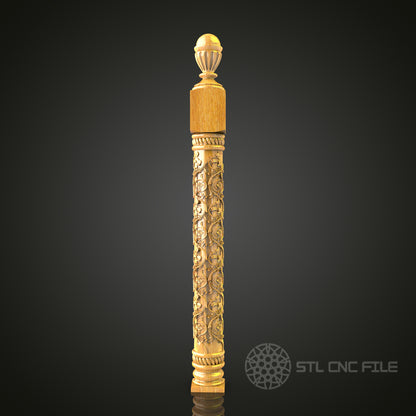 Luxurious Carved Column STL Model for CNC Router - Perfect for Artcam, Aspire, Sophisticated Home Decor