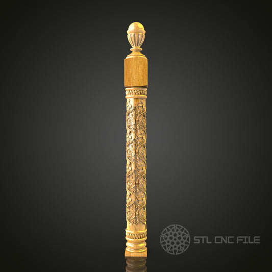 Luxurious Carved Column STL Model for CNC Router - Perfect for Artcam, Aspire, Sophisticated Home Decor