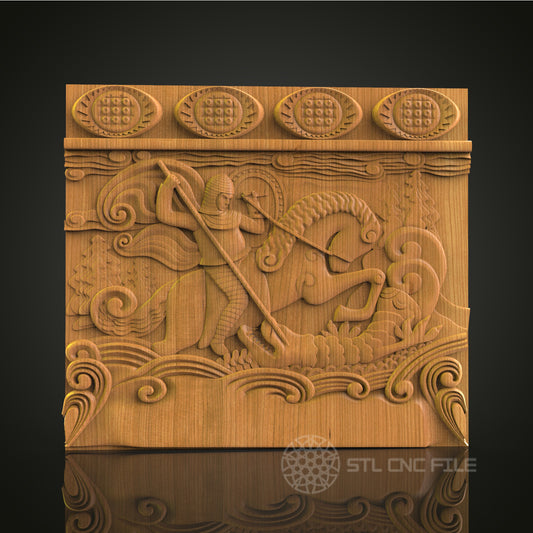 Knight on Horseback Relief - STL Model for CNC Router Engraver - Artcam, Aspire Compatible - Wood Art, Wall Decor, 3D Printer Ready