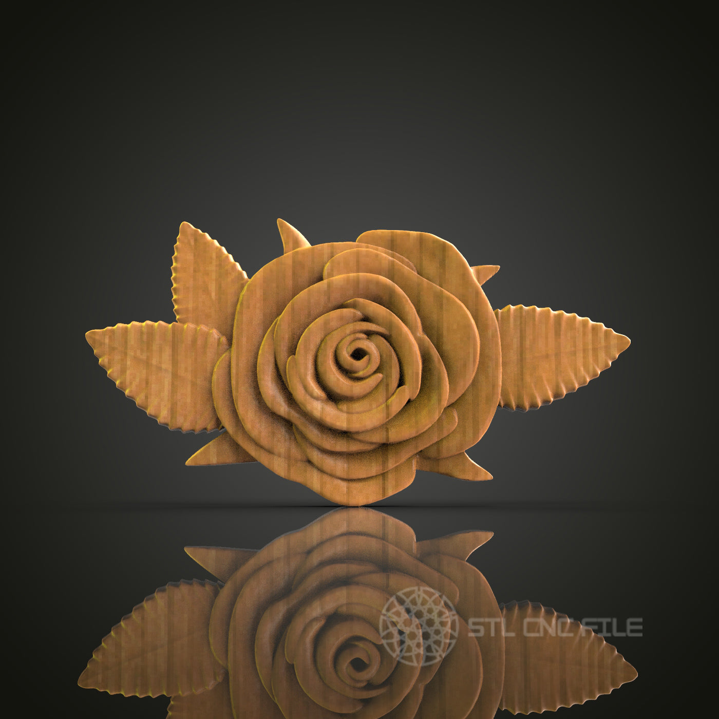 Rose Relief - STL Model for CNC Router Engraver - Artcam, Aspire Compatible - Wood Art, Wall Decor, 3D Printer Ready