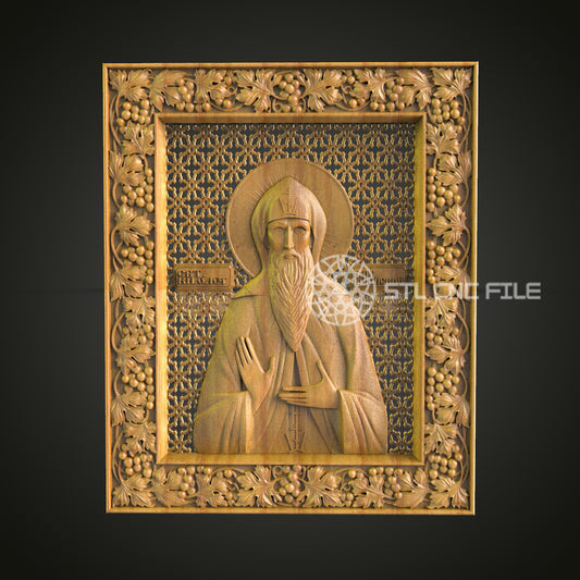 Elder Saint with Halo CNC Relief Carving File - Spiritual Wood Art, Compatible with CNC Routers, Artcam, Aspire