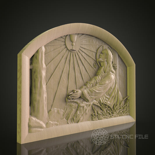 Spiritual Jesus Relief - STL File for CNC and 3D Printing