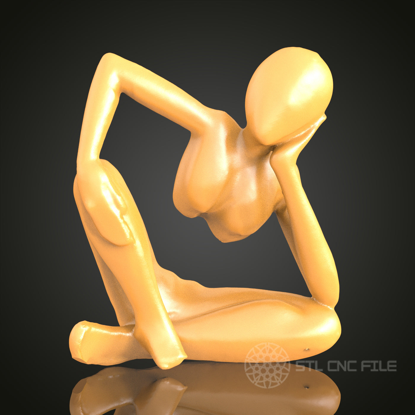 Abstract Thinker Figure STL Model for CNC Router Engraver, Artcam, Aspire, 3D Printer, Wall Decor