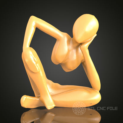 Abstract Thinker Figure STL Model for CNC Router Engraver, Artcam, Aspire, 3D Printer, Wall Decor