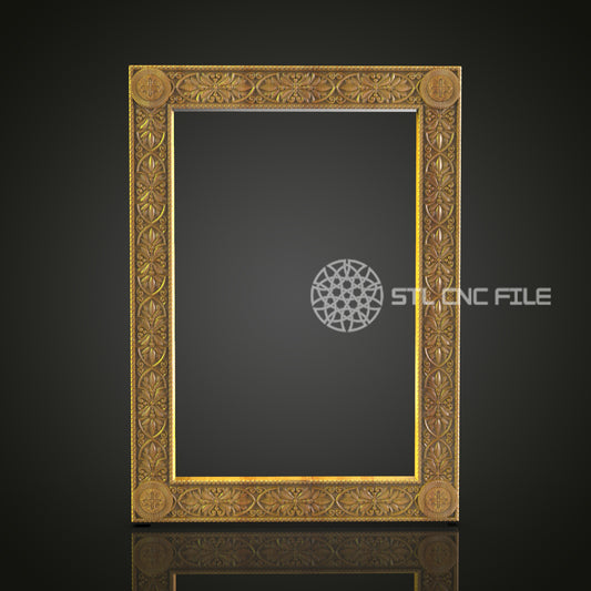 Ornate CNC Carved Frame STL File for Router Engravers - Digital Download for Wood Wall Art Decor