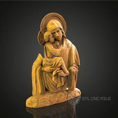 Religious Figure Relief - STL Model for CNC Router Engraver - Artcam, Aspire Compatible - Wood Art, Wall Decor, 3D Printer Ready
