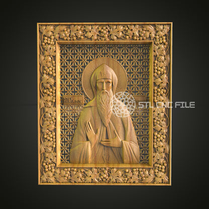 Elder Saint with Halo CNC Relief Carving File - Spiritual Wood Art, Compatible with CNC Routers, Artcam, Aspire