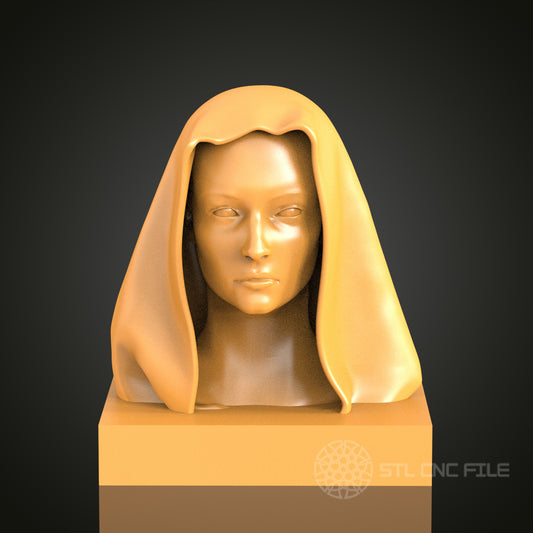 Serene Female Bust STL Model, CNC Router File, Perfect for Sculptural Art and Decor Projects
