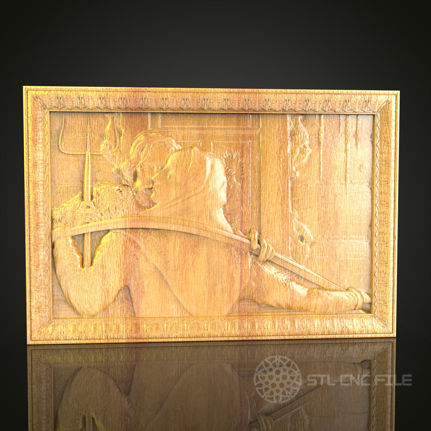 Medieval Archer 3D STL Model - CNC Router File for Wood Carving, Historical Wall Art Decor