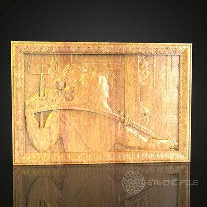 Medieval Archer 3D STL Model - CNC Router File for Wood Carving, Historical Wall Art Decor
