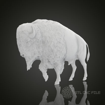 Majestic Buffalo STL Model for CNC Router Engraver, Artcam, Aspire, 3D Printer - Wood, Wall Decor, Art