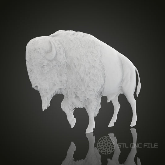 Majestic Buffalo STL Model for CNC Router Engraver, Artcam, Aspire, 3D Printer - Wood, Wall Decor, Art