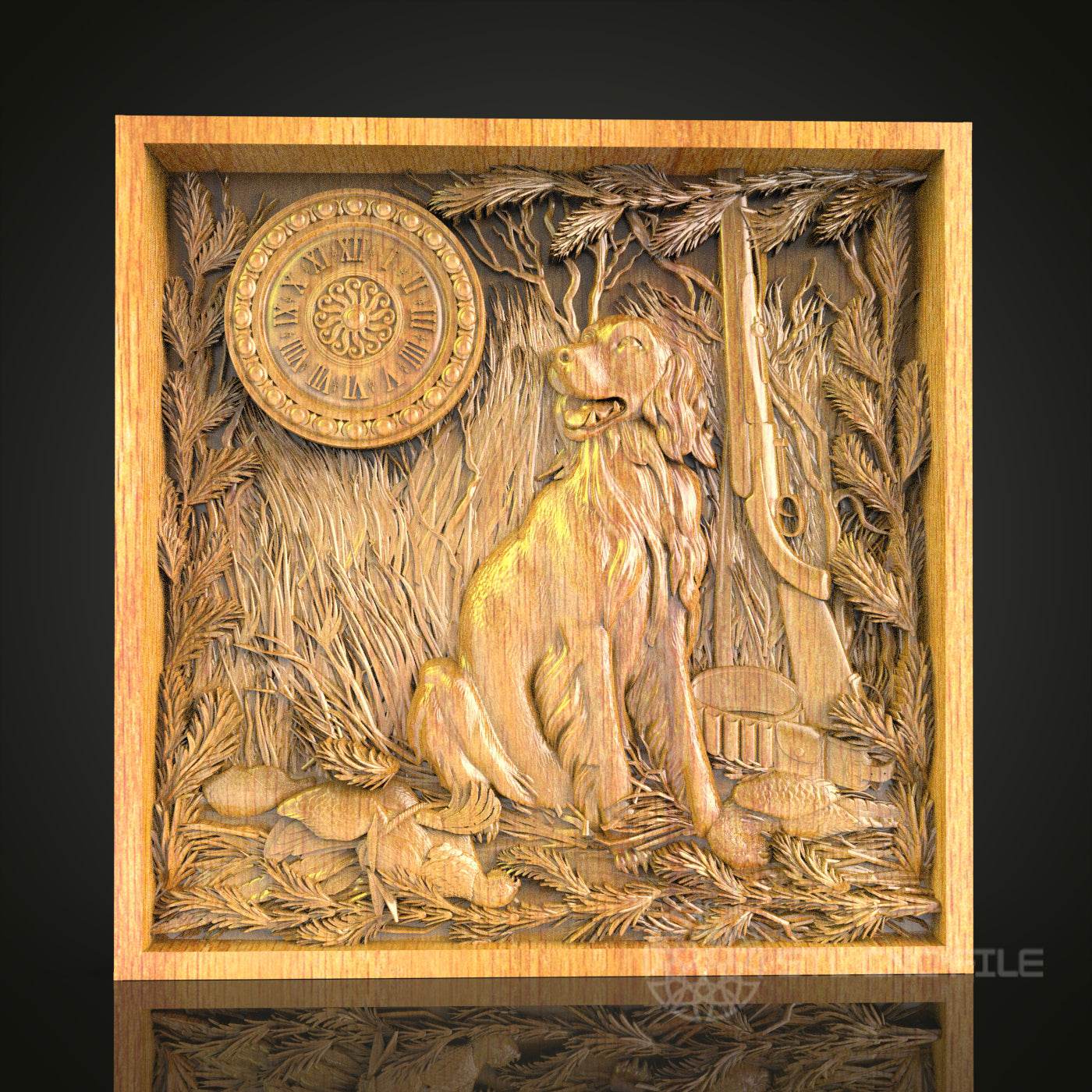 Majestic Lion Wood Carving - CNC Router STL File for Hunting Lodge Decor