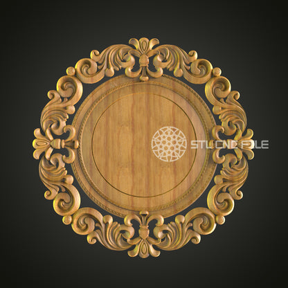 Classic Circular Wood Plaque - CNC Carved STL File, Decorative Wall Art