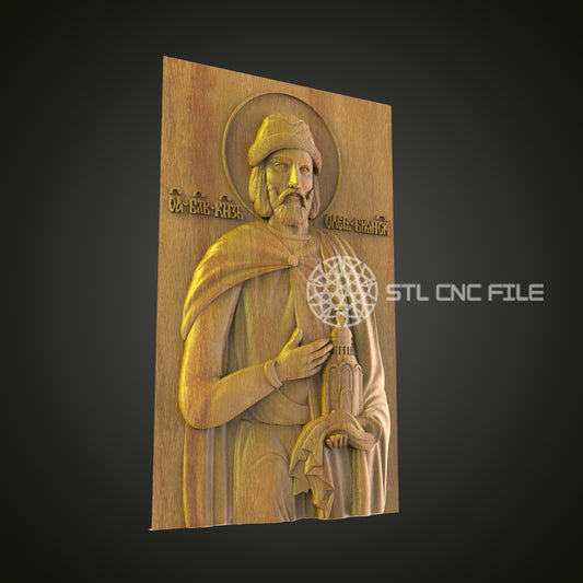 Saint-Themed Carved Panel STL File, Religious Iconography for CNC, Spiritual Wood Art Design