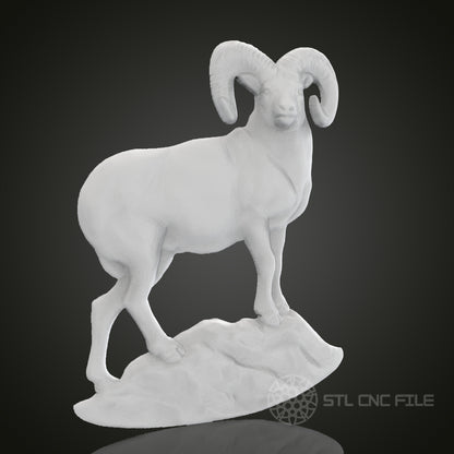 Regal Ram STL Model for CNC Router Engraver, Artcam, Aspire, 3D Printer - Wood, Wall Decor, Art